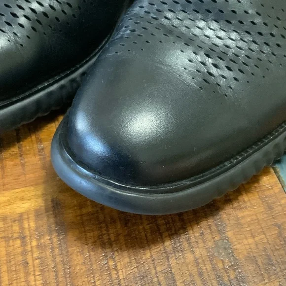 Cole Haan Mens Sz 9M  2.ZeroGrand Black Laser Cut Leather Shoes C23832 - Picture 6 of 13